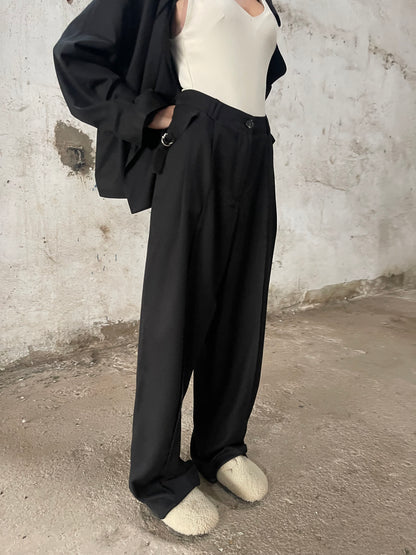 PANTALON À PINCES NOIR - « SACHA »